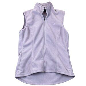 Eastern Mountain Sports Womens Vest Medium Purple Full Zip Fleece Mock Neck